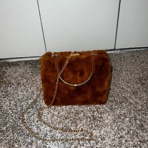 Faux Fur Clutch Shoulder Bag
